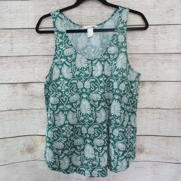 H&M Conscious Green White Print Tank Medium - Picture 1 of 6